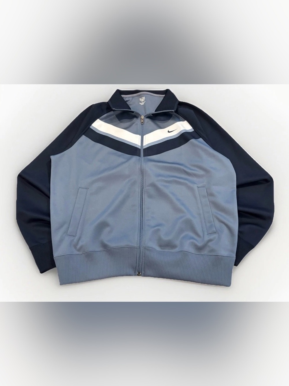 Nike The Athletic Department Track Jacket Size XL Gray Black White Swoosh Retro - Picture 1 of 11